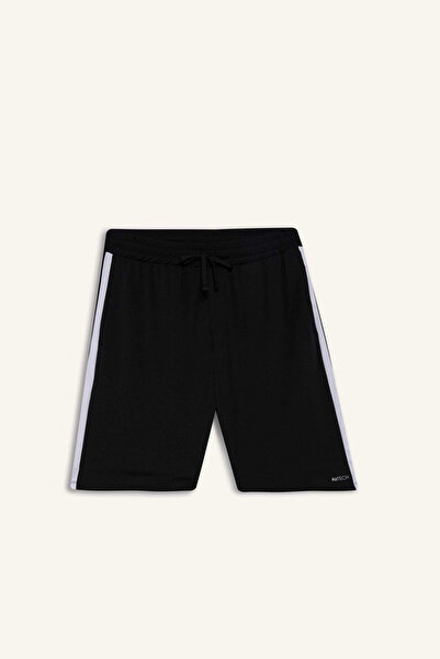 DeFacto E7519Axbk81 Black Standard Fit Athlete Short Leg Shorts