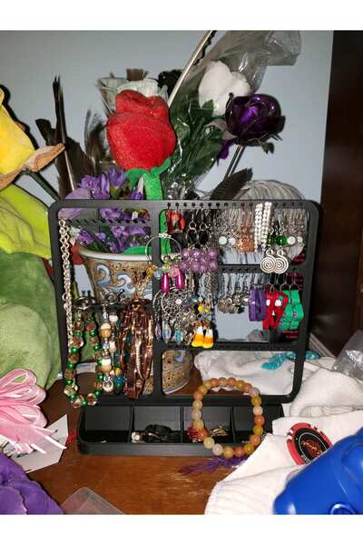 DU&ER Jewelry Organizer Stand – Earring, Ring, and Necklace Organizer Desktop...