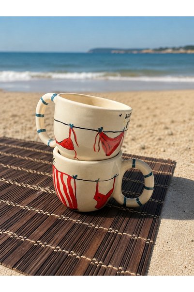 KABİLE SERAMİK Handmade Summer Series Pinterest Model Mug Ceramic