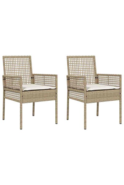 vidaxl Scaun pentru Grădină 2 pcs Bej 55 x 53 x 85 cm poliratan