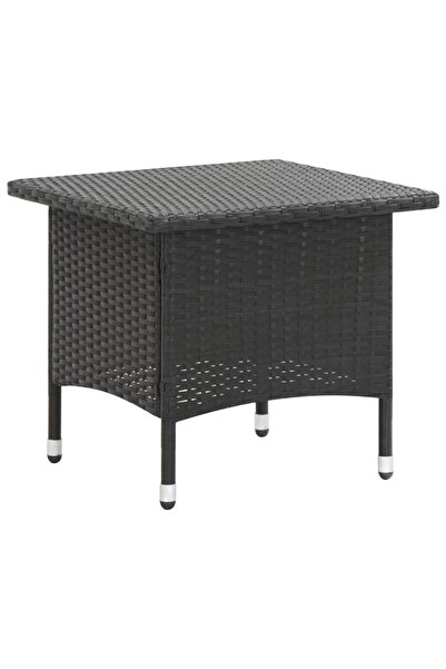 vidaxl Tea table, black, 50 x 50 x 47 cm, polyrattan