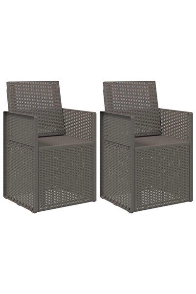 vidaxl Garden Dining Chairs 2 pcs Light Grey PP
