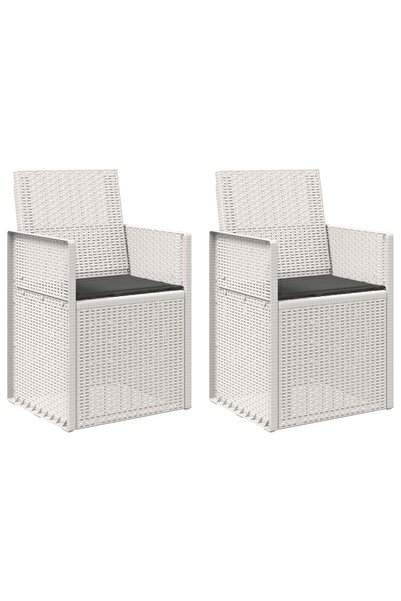 vidaxl Scaune de Dining pentru Grădină 2 pcs Alb și antracit PP