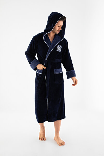 Nuşa Men's Hooded Embroidered Bamboo Cotton Sport Model Soft Absorbent Luxury...