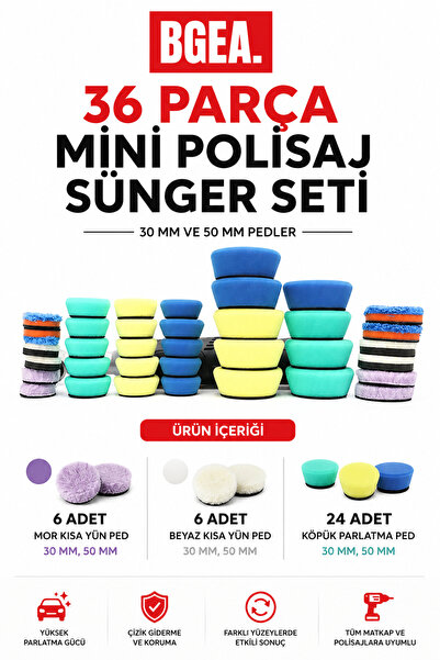 BGEA 36 Parça Mini Polisaj Sünger Seti