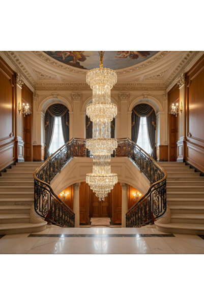 Alessandro DESIGN Candelabru Cristal IMPERIUM 45xE14, D55 cm, Auriu, Inaltime...
