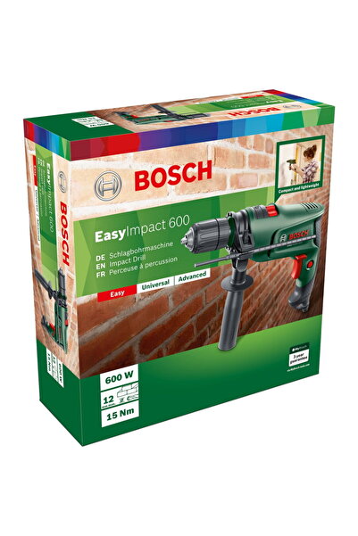 Bosch EasyImpact 600 impact drill and screwdriver set, 600 W, 3000 RPM, 45,00...