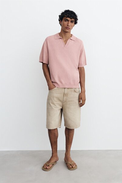 Pull & Bear Havlu dokulu polo t-shirt