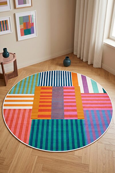 Olverno Home Makinede Yıkanabilir Kaymaz Taban Leke Tutmaz Dijital Salon Halı...