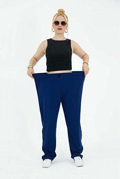 in disco Modal Women's Battal Wide Size Track Pants