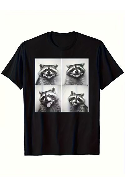 yiou trendy clothing تي شيرت بنمط الراكون المرح