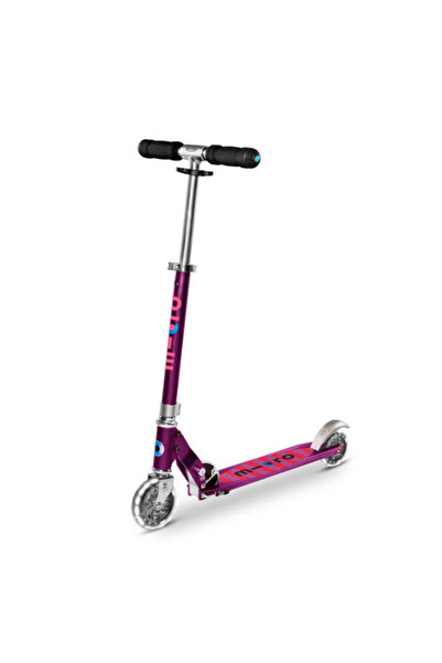 Micro Foldable scooter with 2 wheels and LED lights, Micro, Sprite, Purple St...
