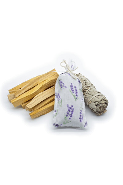 Palo Santo 50g + Salvie Albă + Săculeț cu Lavandă
