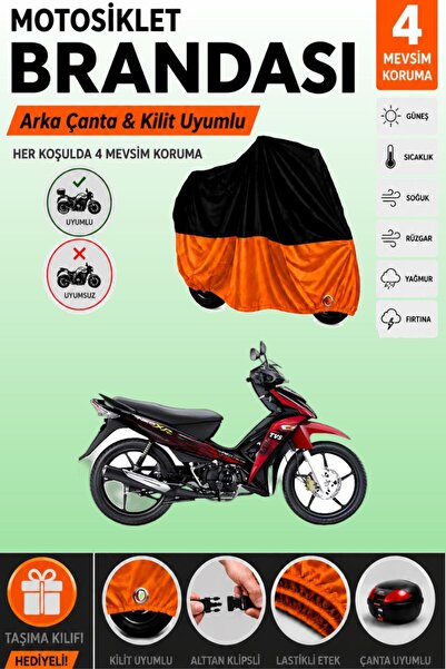 Cemku Double Black Top - Orange Bottom, Rear Bag Compatible Tvs Neo X3I Motor...