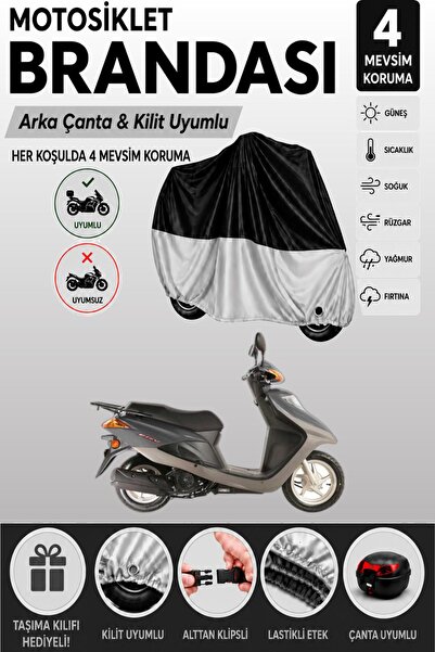 Cemku Double Black Top - Gray Bottom, Rear Bag Compatible Honda Fizy 125 Moto...