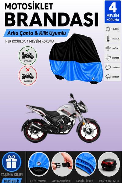 Cemku Double Black Top - Blue Bottom, Rear Bag Compatible Kuba Cr1-S Motorcyc...