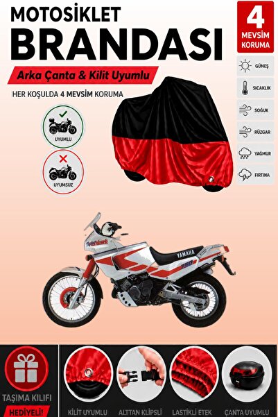 Cemku Double Black Top - Red Bottom, Rear Bag Compatible Yamaha Xtz 750 Super...