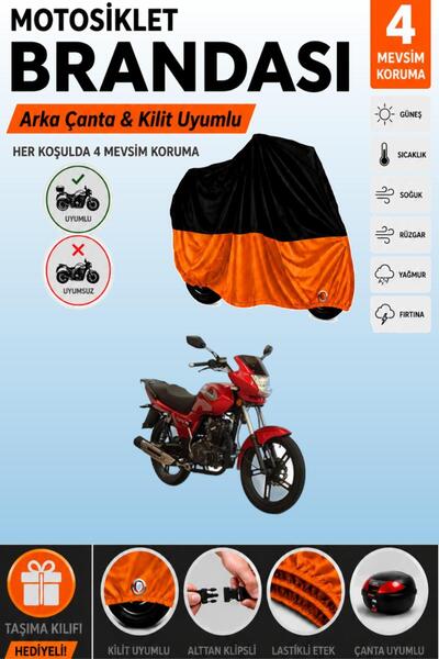 Cemku Double Black Top - Orange Bottom, Rear Bag Compatible Asian Legent 150 ...