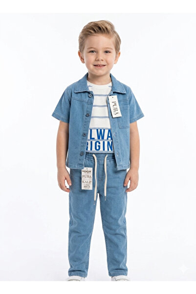 gülerçocuk Boys' 3-Piece Denim Set - Kids' Set with Denim Shirt and Pants for...
