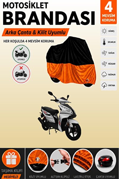 Cemku Double Black Top - Orange Bottom, Rear Bag Compatible Mondial 100 Ardou...