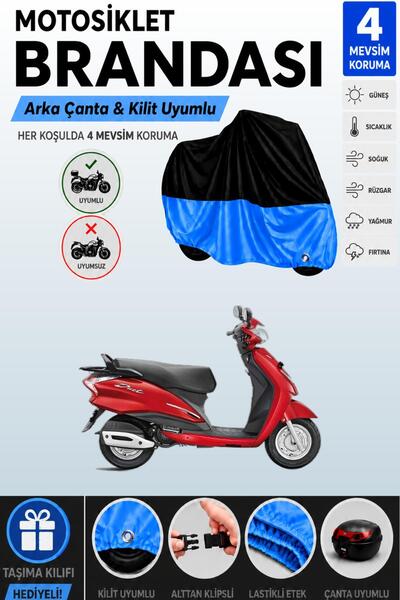 Cemku Double Black Top - Blue Bottom, Rear Bag Compatible Hero Duet Lx 110 Mo...