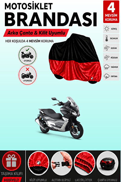 Cemku Double Black Top - Red Bottom, Rear Bag Compatible Rks Blade 250 Motorc...