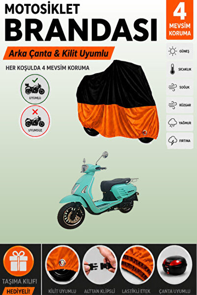 Cemku Double Black Top - Orange Bottom, Rear Bag Compatible Apachi True 125 M...