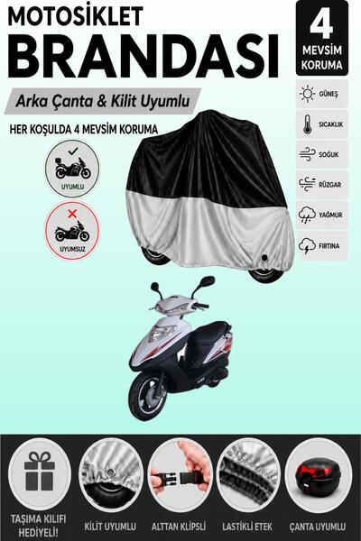 Cemku Double Black Top - Gray Bottom, Rear Bag Compatible Kuba Hasat 100 Moto...