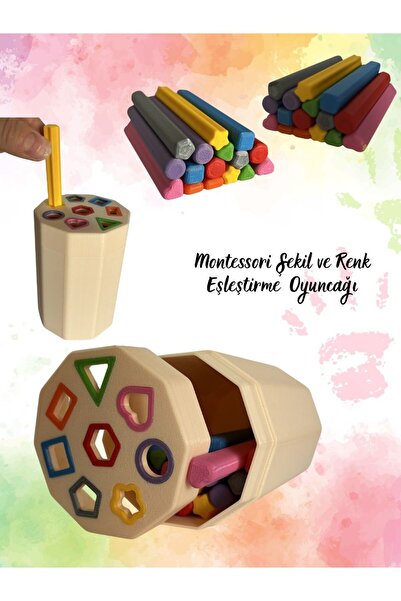 Atlas Lab Montessori Şekil ve Renk Eşleştirme Oyuncağı – Duyusal Eğitim Seti