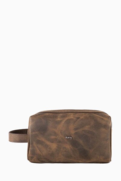 DAMY Genuine Leather Unisex Handbag 8415 - Brown