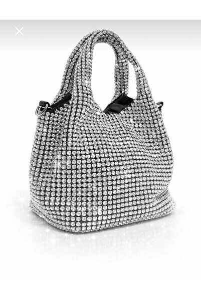 VEYİS USTA Women's Evening Dress Portfolio Bag Silver
