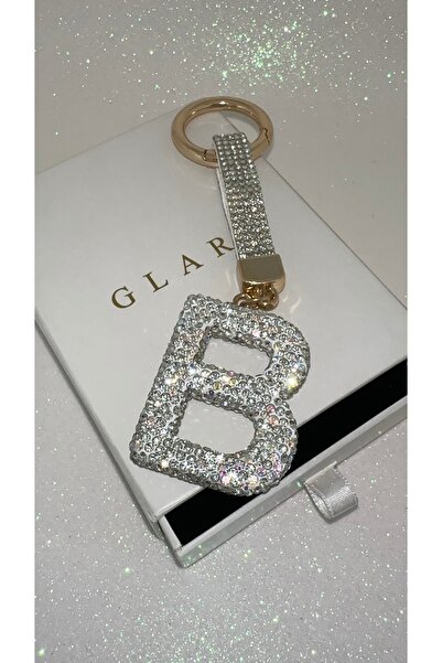 GLARE JEWELRY CO Luxury Zircon Stone Shiny B Letter Keychain Suitable for Car...