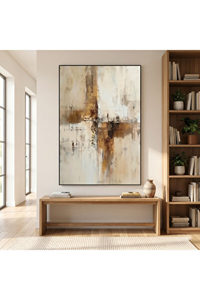 lawhat A Luxurious Abstract Painting That Weaves a Harmonious Blend of Beige ...