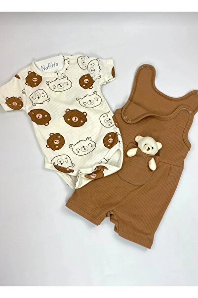 BabyWings Kısa Salopet Kısa Kollu Zıbın Çoraplı Takım