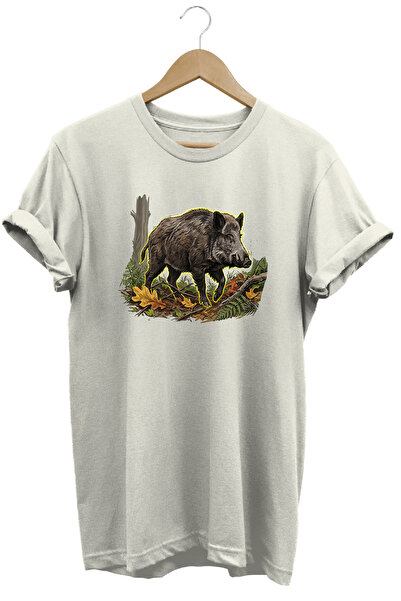 WİDİ Wild Boar Printed Land and Nature T-Shirt Outdoor Camping Wear