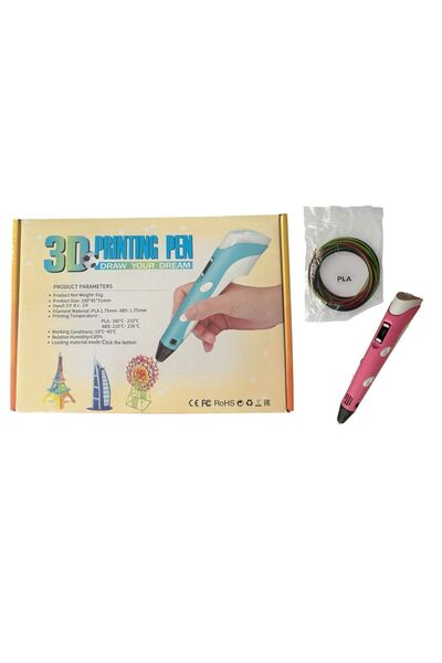 ADIRI SHOP Jucărie Pix 3D Printing Pen cu filament PLA inclus, display LCD, r...