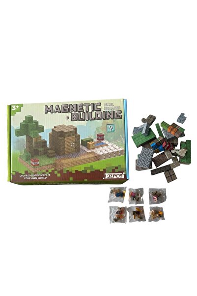 ADIRI SHOP Set magnetic de construcție 192 piese, blocuri magnetice tip Pixel...