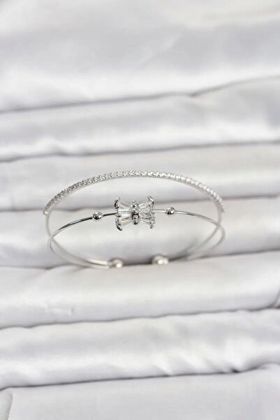 Generic Brand Brass Silver Color Baguette Zircon Stone Women's Bracelet Tj-Bb...