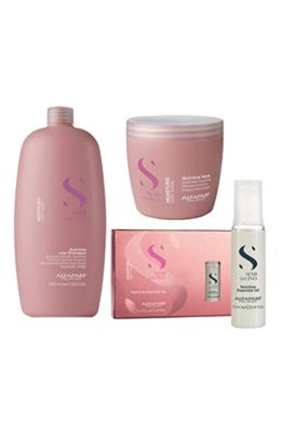 Alfaparf Milano Pachet Hidratant pentru Par Uscat Semi di Lino Moisture - Sam...