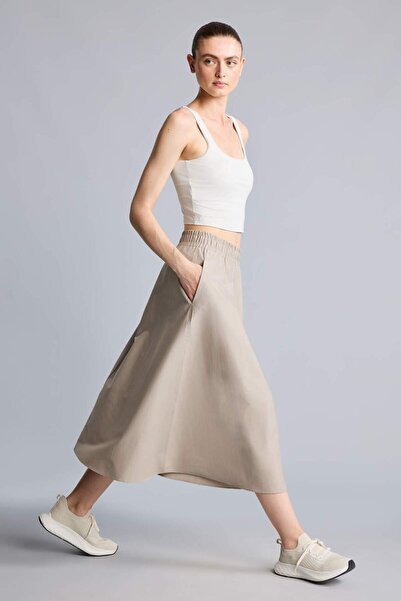 DeFacto Standard Fit Woven Elastic Waist Midi Black Skirt I0233Ax26Sm