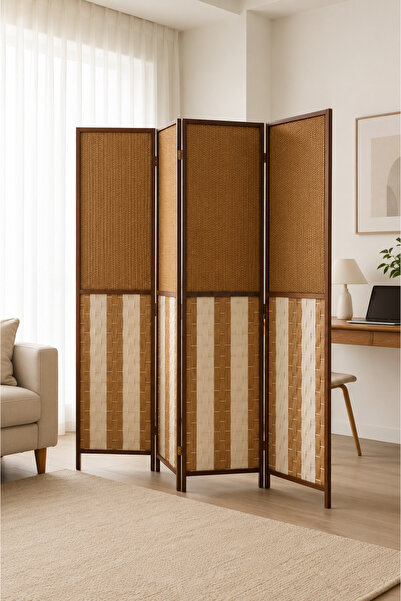 TrentonGCC Folding Screen 4 Panels Room Partition Decorative Room Divider 180...