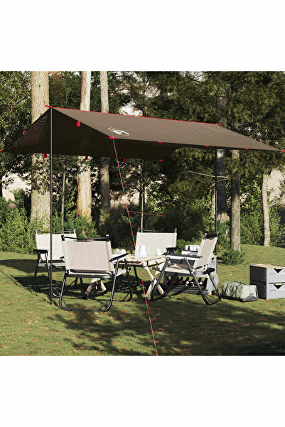 vidaxl Prelata de camping, maro, 306x306 cm, impermeabila