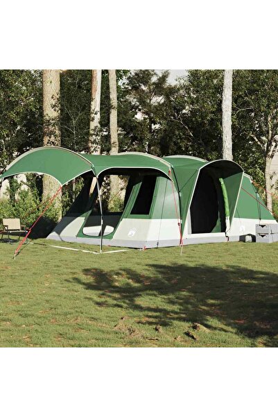 vidaxl Cort de camping tunel pentru 5 persoane, verde, impermeabil