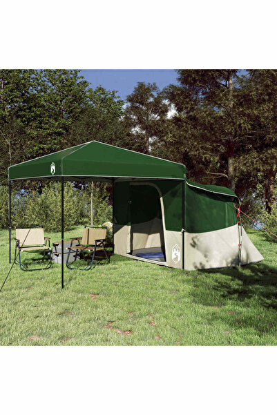 vidaxl Set Cort pentru Camping 2 pcs Verde Tafeta si Material