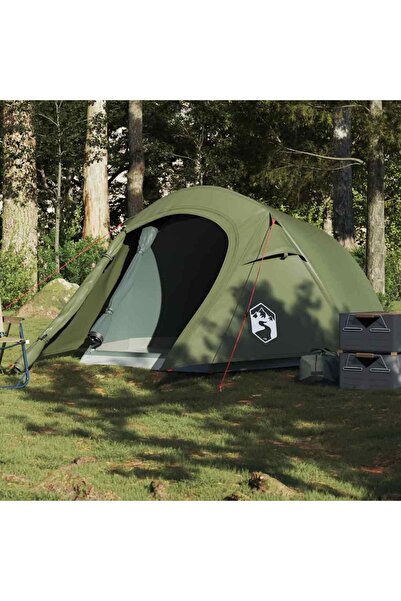 vidaxl Cort camping tunel pentru 3 persoane verde masliniu impermeabil
