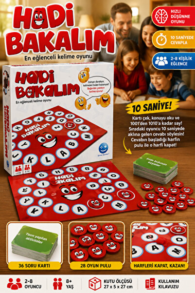 Tamsena Store Hadi Bakalım Kelime Bulma ve Hızlı Düşünme Kutu Oyunu 2-8 Kişil...