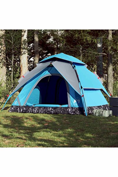 vidaxl 5-person dome camping tent, quick set-up, blue