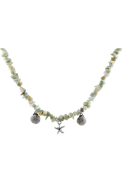 MINZA Ibiza Women's Necklace, 925 Sterling Silver, Beaded Pendant Necklace, w...