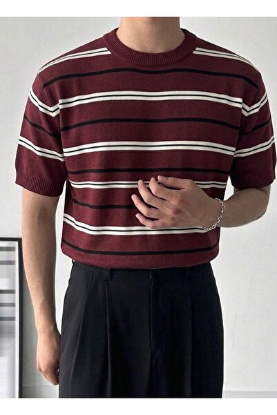 ModaYaren Unisex Striped Crew Neck Oversize T-Shirt