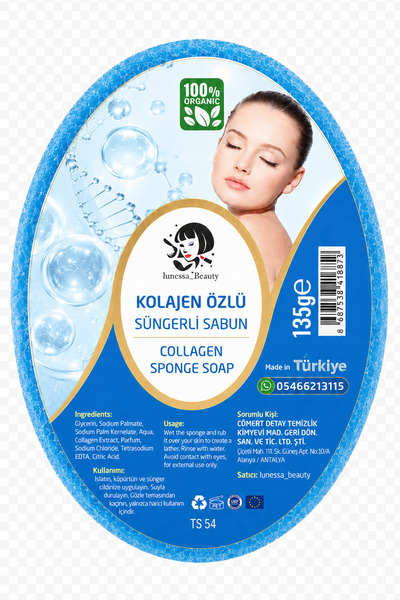 Lunessa Beauty Kolajen Özlü Kalıcı Kokulu Süngerli Sabun 135 g